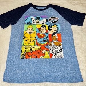 Justice League T Shirt Blue DC Comics Medium